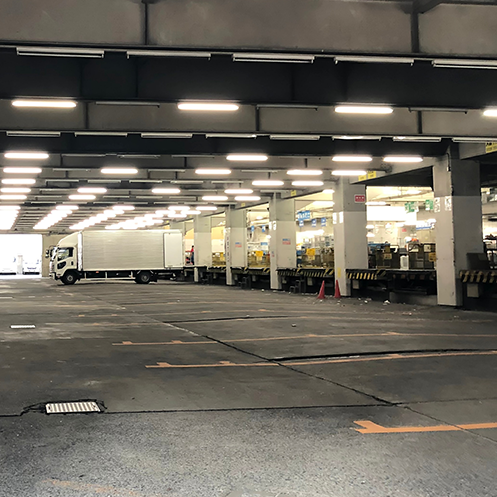 truck in warehouse